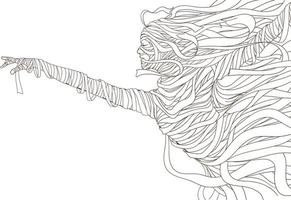 illustrazione di donna con bendare disegno con Linea artistica su bianca sfondo. vettore