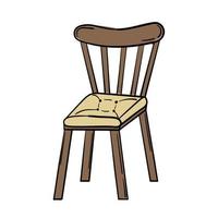 scarabocchio etichetta sedia con morbido cuscino vettore