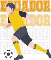 calcio calcio giocatore, ecuador vettore illustrazione. ecuador calcio giocatore giocando calcio vettore.