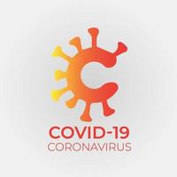 covid-19 logo per infografica. coronavirus malattia illustrazione. creativo tipografia design per blog e stampa conferenze. unificato visivo aspetto per pandemia comunicazione. vettore