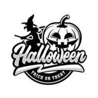 contento Halloween trucco o Filo design logo vettore