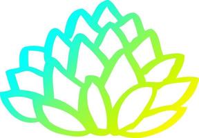 freddo pendenza linea disegno cartone animato fioritura loto vettore