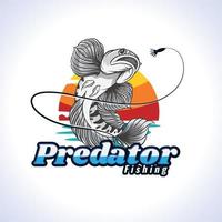 bianca pesce predatore pesca logo vettore