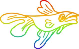 arcobaleno pendenza linea disegno cartone animato combattente pesce vettore