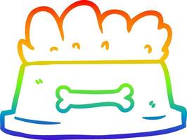 ciotola di disegno a tratteggio sfumato arcobaleno di cibo per cani vettore
