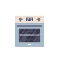 cucina stufa forno piatto design stile isolato su bianca sfondo vettore illustrazione