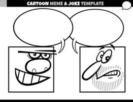 cartone animato meme modello con comico personaggi vettore