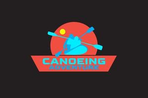 canoa avventura logo modello adatto per attività commerciale, associazione, Prodotto, eccetera vettore