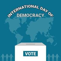 piatto design internazionale giorno di democrazia sfondo con voto vettore