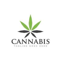 canapa o marijuana logo design vettore