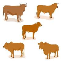 cartone animato icona azienda agricola animale di mucca vettore