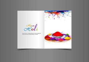 Bella Happy Holi Greeting Card vettore