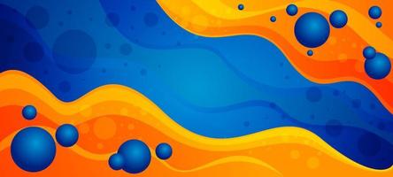 blu arancia fluido onda sfondo vettore