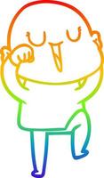 arcobaleno gradiente linea disegno felice cartone animato uomo calvo vettore