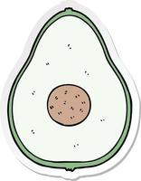 adesivo di un cartone animato avocado vettore