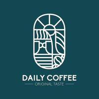 modello di progettazione del logo del caffè vettore