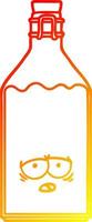 calda linea gradiente disegno cartone animato vecchia bottiglia di latte vettore