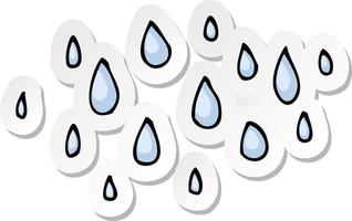 adesivo di un cartone animato gocce di pioggia vettore