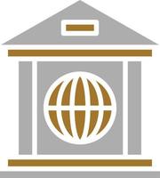 stile icona bancaria mondiale vettore