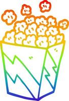 arcobaleno gradiente linea disegno cartone animato cinema popcorn vettore
