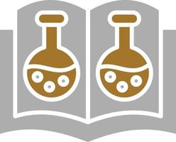 stile icona libro aperto di chimica vettore