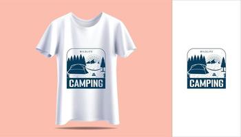 nuovo Uomini bianca maglietta nel vettore modello maglietta Vintage ▾ avventura campeggio tipografia Stampa design