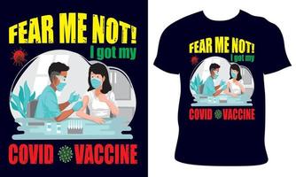 covid-19 vaccino maglietta design vettore