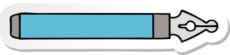 adesivo di una bizzarra penna a inchiostro per cartoni animati disegnata a mano vettore