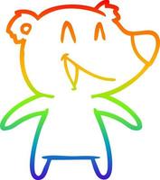 arcobaleno gradiente di disegno che ride orso cartone animato vettore