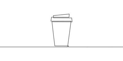 continuo linea disegno di caffè tazza su bianca sfondo. vettore