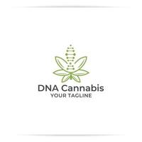 logo design dna o elica marijuana, a base di erbe, foglia, medico simbolo vettore