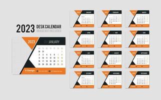 2023 nuovo anno scrivania calendario modello , quotidiano scrivania calendario vettore