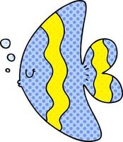 pesce cartone animato in stile fumetto eccentrico vettore