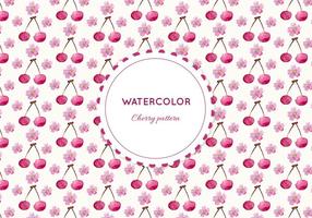 Vector Acquerello Cherry Pattern