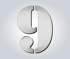 9, numerico guilloché design vettore