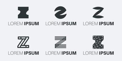 impostato di creativo monogramma lettera z logo design vettore