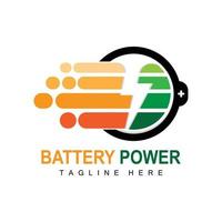 batteria logo disegno, tecnologia ricarica illustrazione, azienda marca vettore