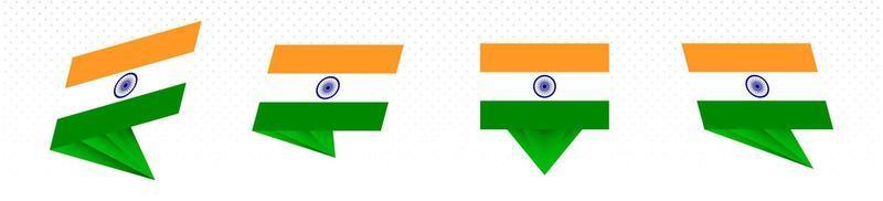 bandiera di India nel moderno astratto disegno, bandiera impostare. vettore