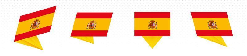 bandiera di Spagna nel moderno astratto disegno, bandiera impostare. vettore