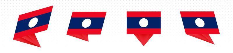 bandiera di Laos nel moderno astratto disegno, bandiera impostare. vettore
