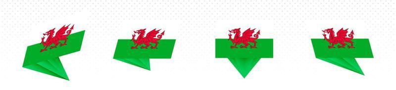 bandiera di Galles nel moderno astratto disegno, bandiera impostare. vettore