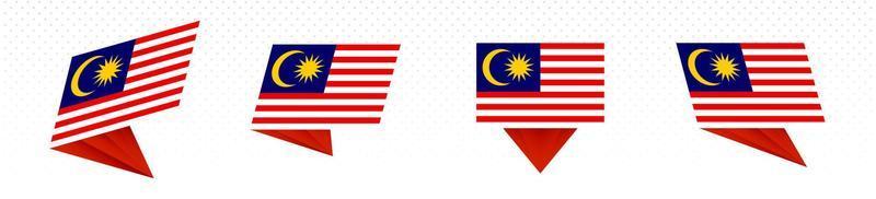 bandiera di Malaysia nel moderno astratto disegno, bandiera impostare. vettore