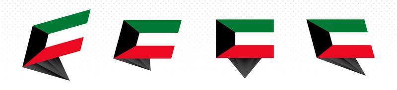 bandiera di Kuwait nel moderno astratto disegno, bandiera impostare. vettore