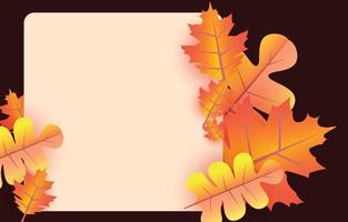 sfondo autunnale con foglie giallo dorato con cornici quadrate e spazio libero, concetto di caduta, per carta da parati, cartoline, biglietti di auguri, pagine di siti Web, banner, vendite online. illustrazione vettoriale