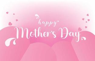 vettore della bandiera della cartolina d'auguri della festa della mamma con cuori volanti 3d rosa papercut.symbol di amore e lettere scritte a mano su sfondo rosa.