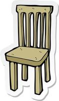 etichetta di un' cartone animato di legno sedia vettore