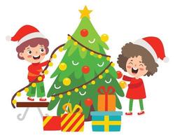 bambini festeggiare nuovo anno e Natale vettore