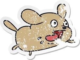 cartone animato adesivo angosciato di simpatico cane kawaii vettore