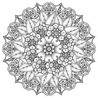 sfondo floreale con fiore mehndi. ornamento decorativo in stile etnico orientale. libro da colorare. vettore