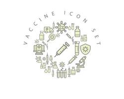 vaccino icona impostato design su bianca sfondo vettore